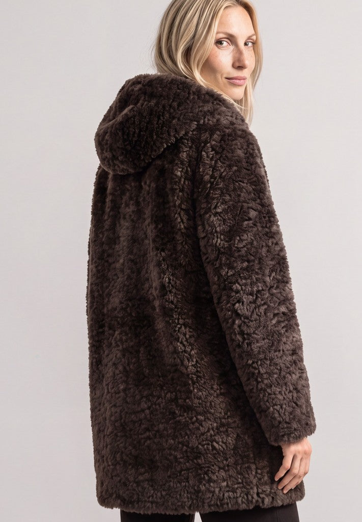Street One Jacke Teddymantel mit gefüttertem Auburn Brown Braun – Ansicht 4