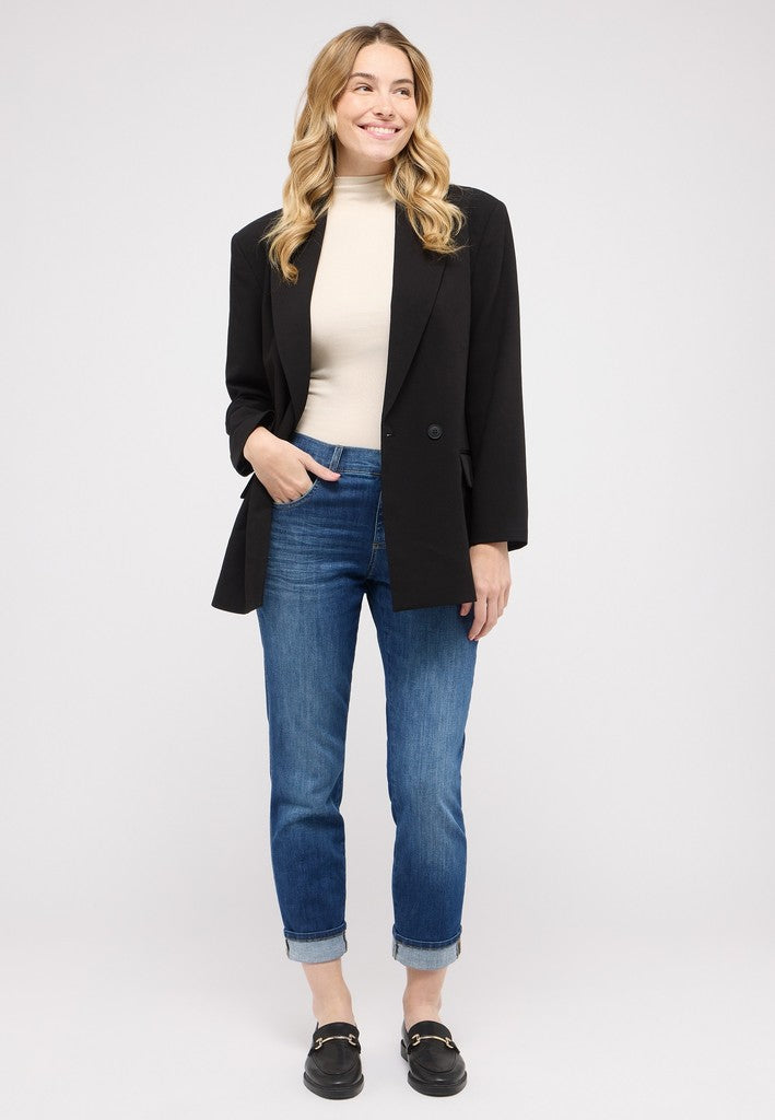 Angels Straight Leg Jeans Darleen Turn Mid Blue Used Blau – Ansicht 3