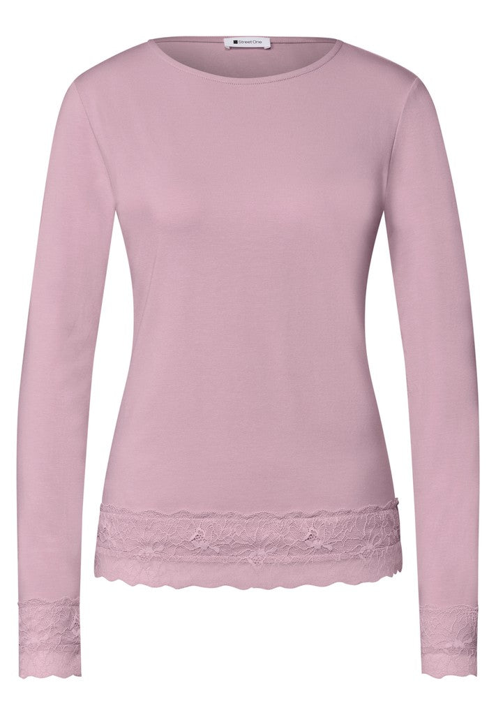 Street One Langarmshirt mit Boat Neck Quiet Rose Rosa