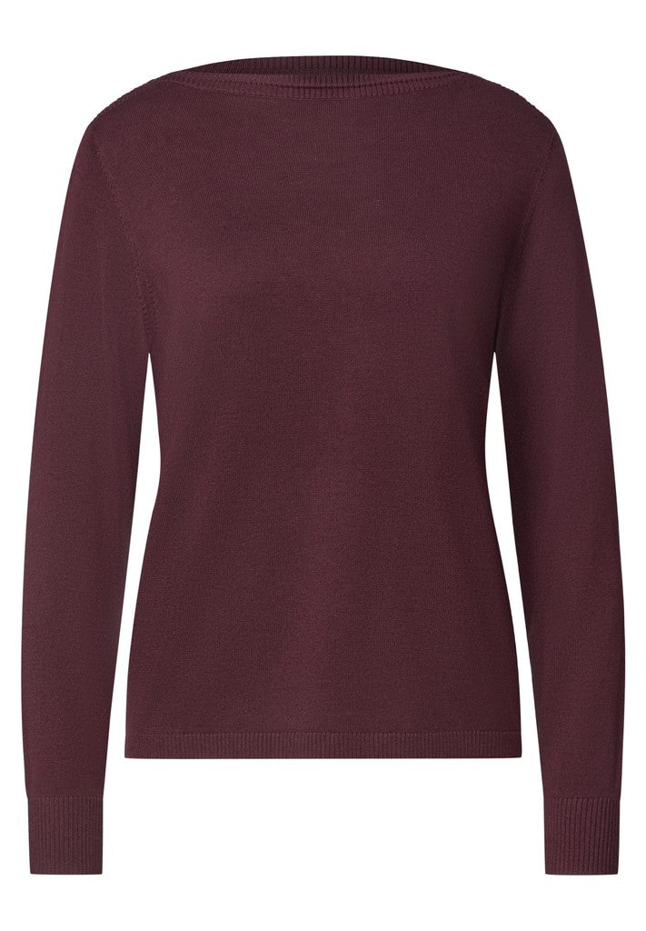 Street One Strickpullover mit U-Boot-Ausschnitt Rustic Rouge