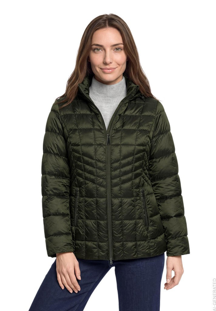 Betty Barclay Jacke Watte Dunkelbraun Oliv – Ansicht 2