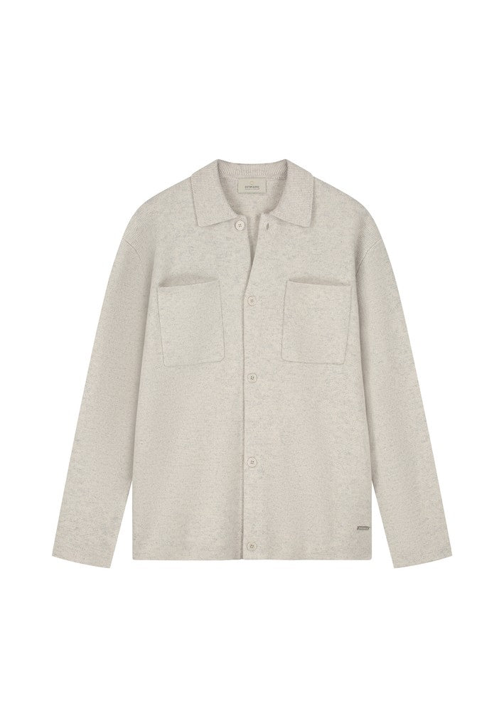 DSTREZZED Strickpullover Evan Shirt Cardigan Lt. Grey Melange Grau