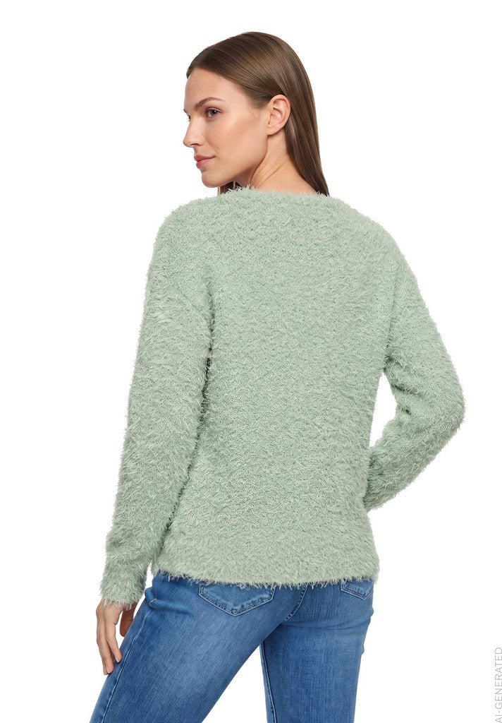 Socosy Strickpullover Silt Green Grün – Ansicht 4