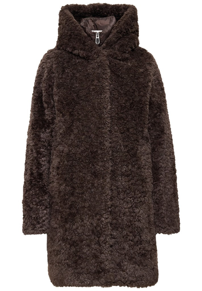 Street One Jacke Teddymantel mit gefüttertem Auburn Brown Braun