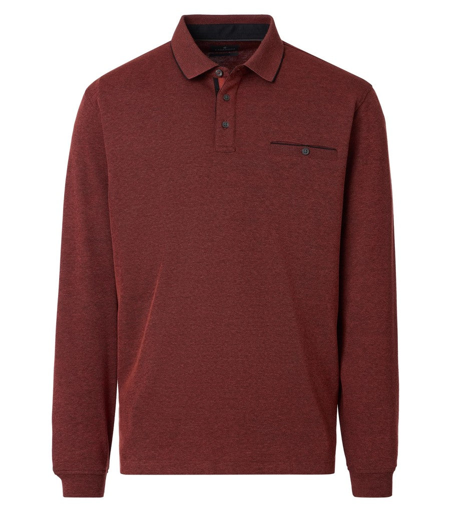 CASA MODA Poloshirt Polo Langarm Snos Orange