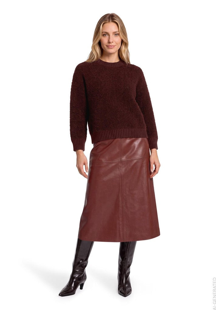Betty & Co Strickpullover Dark Red Melange Rot – Ansicht 3