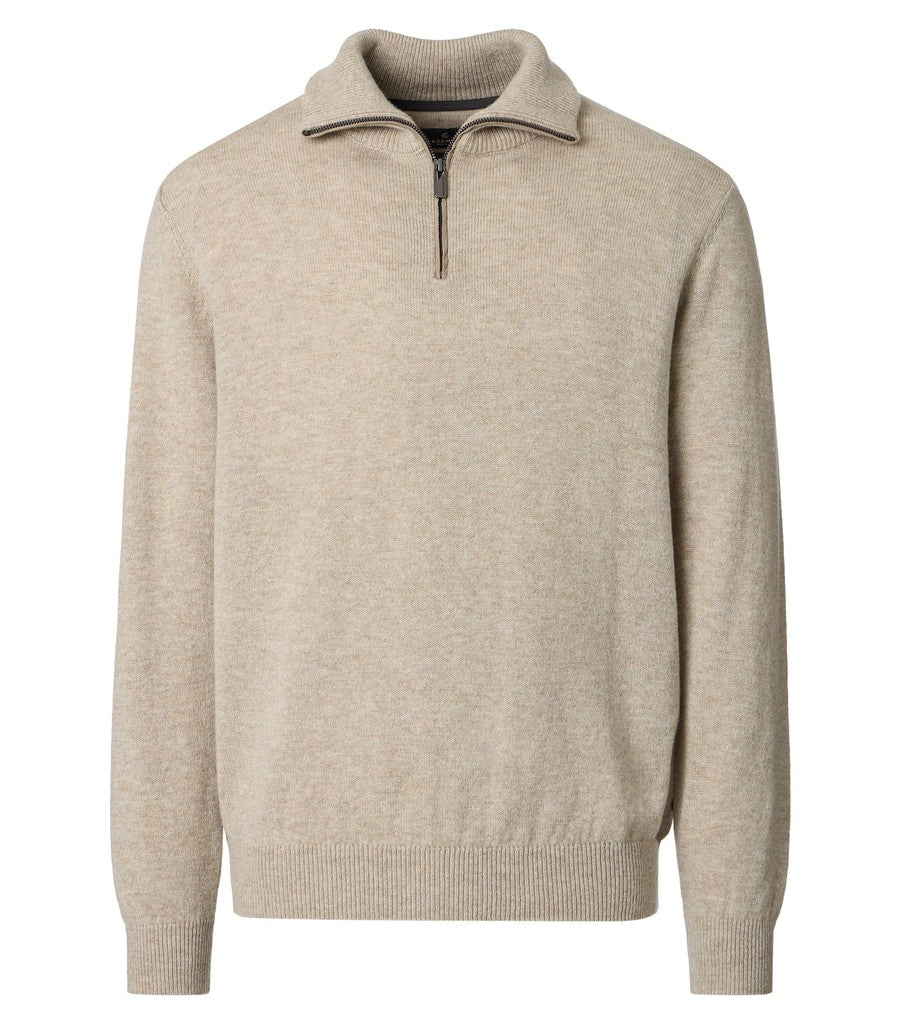 CASA MODA Strickpullover Troyer Beige