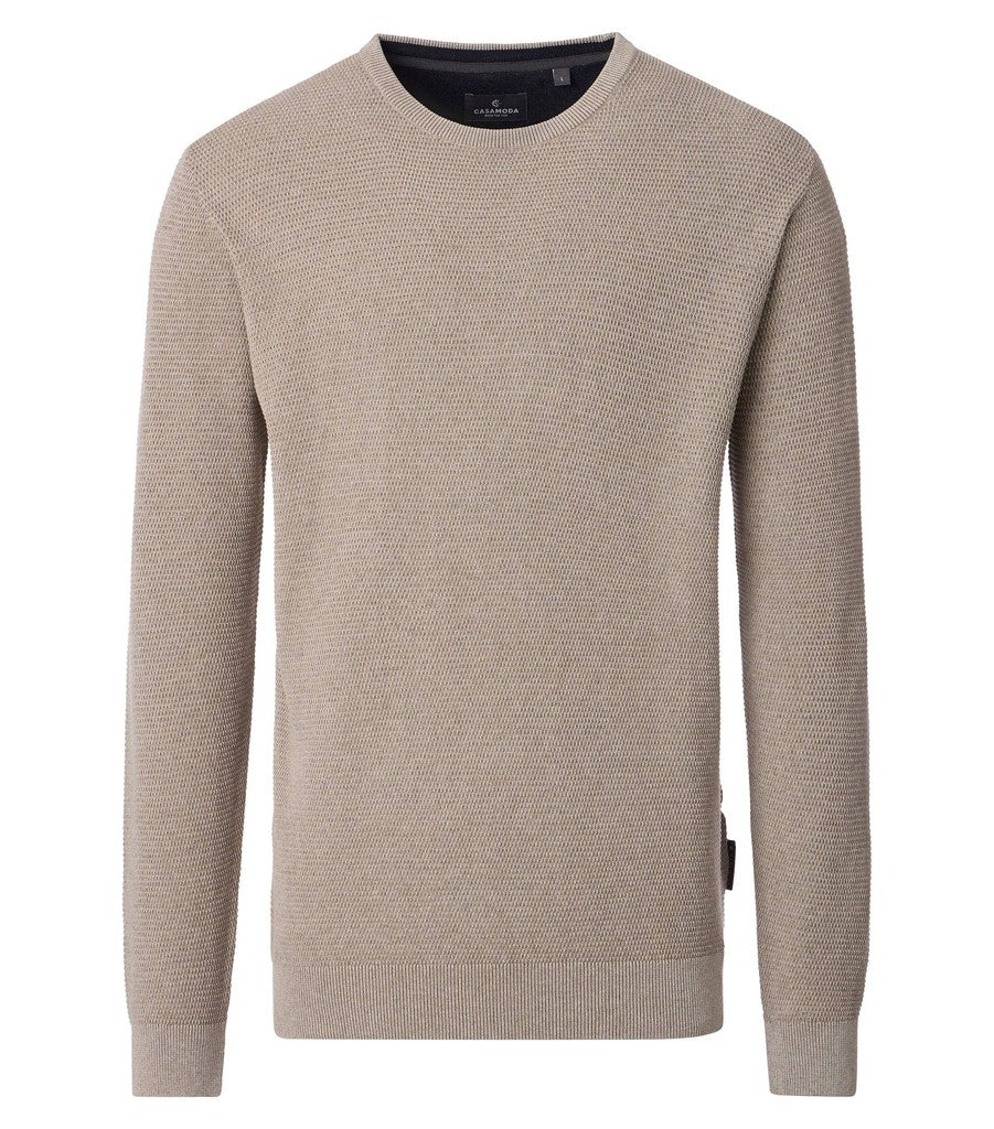 CASA MODA Strickpullover O-Neck Snos Beige