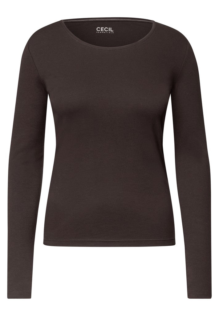 CECIL Langarmshirt Style Pia Truffle Brown Braun