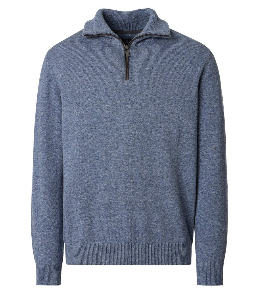 CASA MODA Strickpullover Troyer Anthrazit Grau