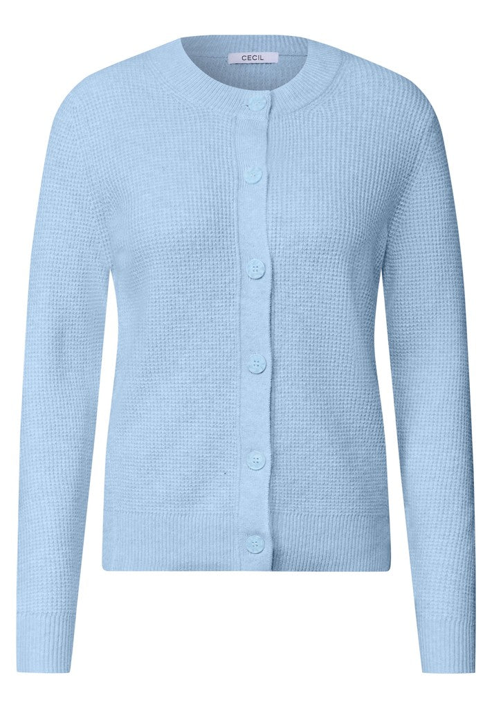 CECIL Strickjacke Structured cosy Cardigan Cosmopolitan Blue Melange Blau