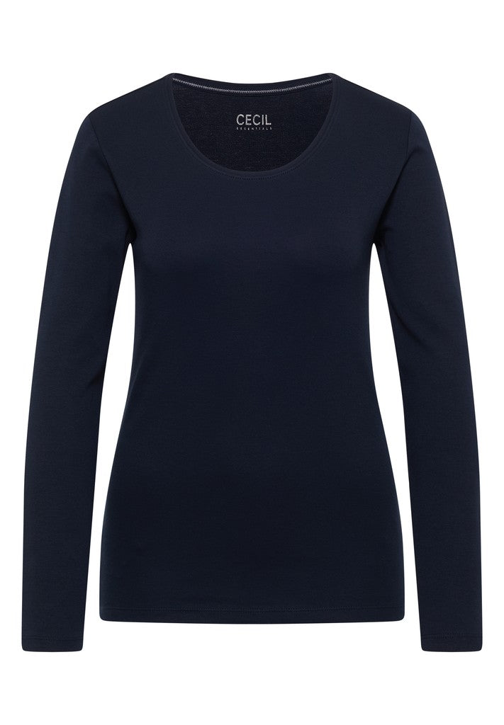 CECIL Langarmshirt Style Pia Universal Blue Blau