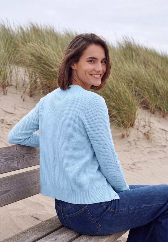CECIL Strickjacke Structured cosy Cardigan Cosmopolitan Blue Melange Blau – Ansicht 4