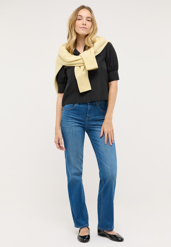 Angels Flared Jeans Lara Mid Blue Used Blau – Ansicht 3