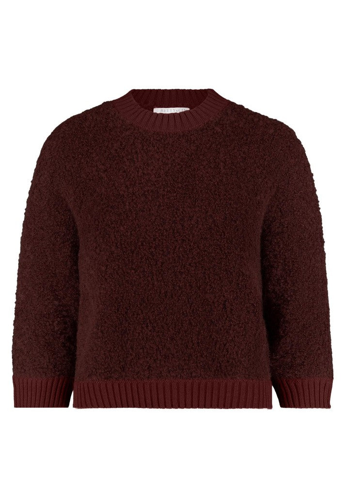 Betty & Co Strickpullover Dark Red Melange Rot