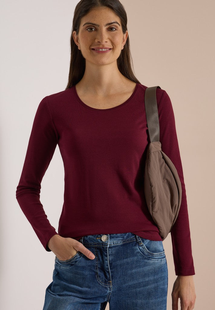 CECIL Langarmshirt Style Pia Red Wine Rot – Ansicht 2