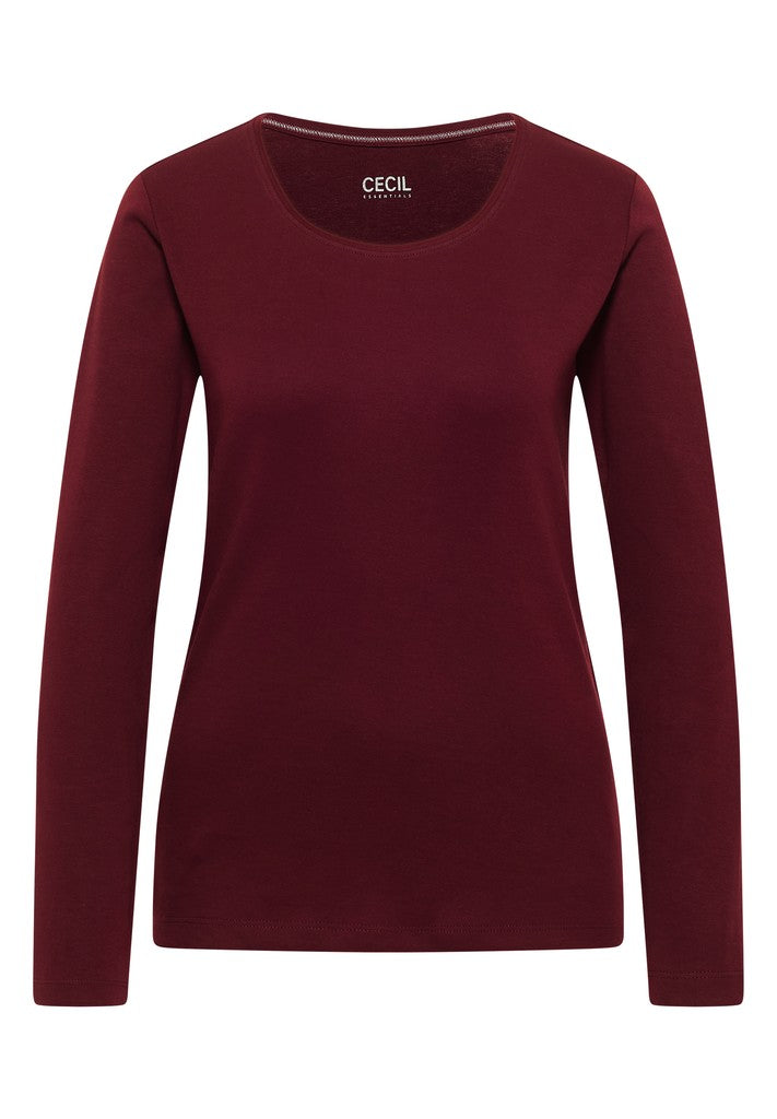 CECIL Langarmshirt Style Pia Red Wine Rot