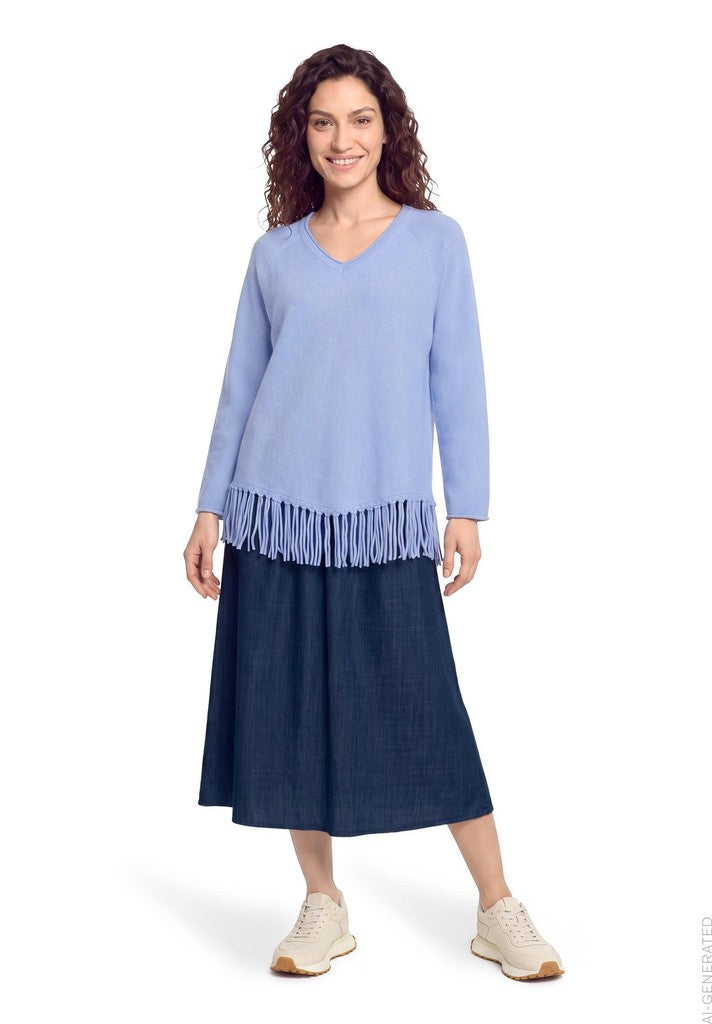 Cartoon Pullover Blau – Ansicht 3