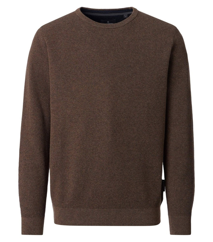 CASA MODA Strickpullover O-Neck Snos Braun