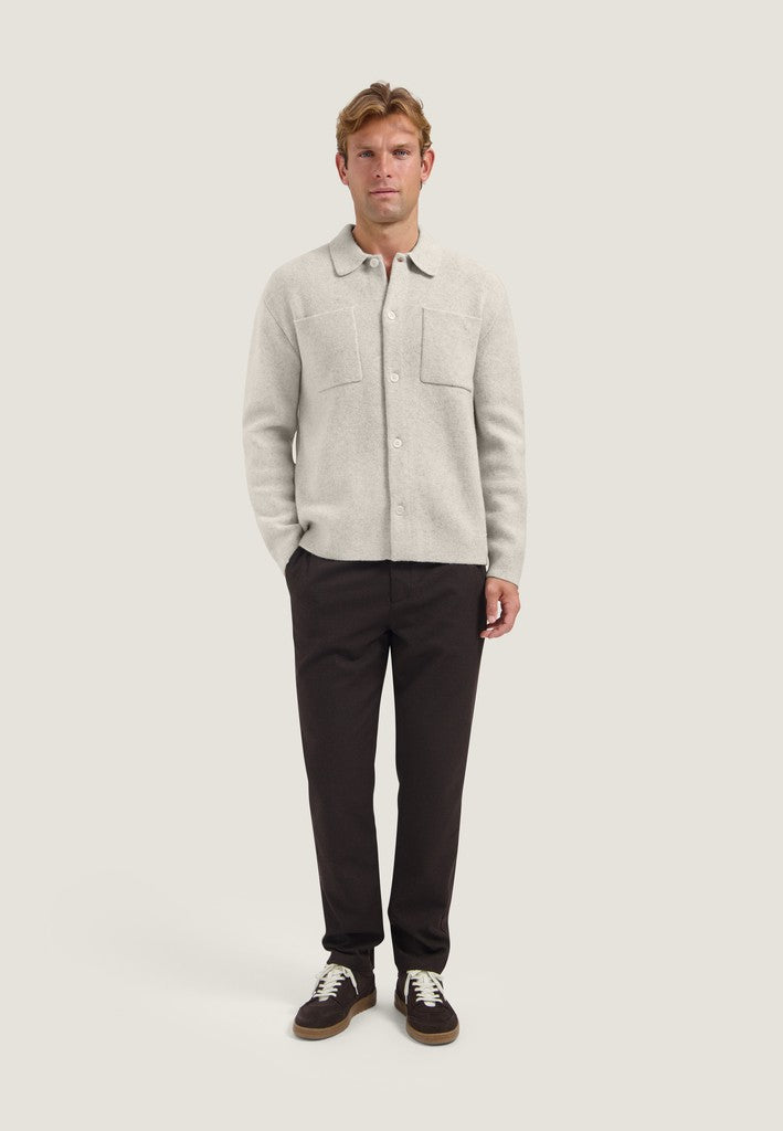 DSTREZZED Strickpullover Evan Shirt Cardigan Lt. Grey Melange Grau – Ansicht 2