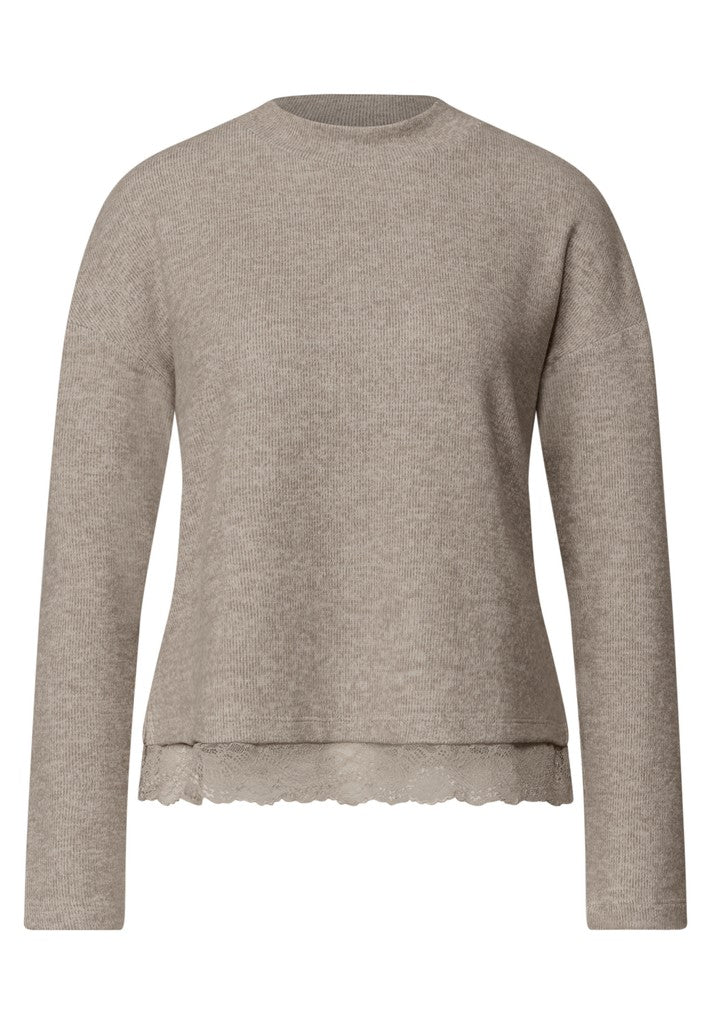 Street One Langarmshirt LTD soft melange Sanded Amber Mel