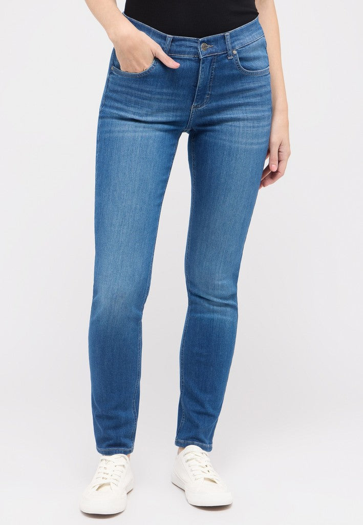 Angels Slim Fit Jeans Cici Mid Blue Used Blau – Ansicht 2