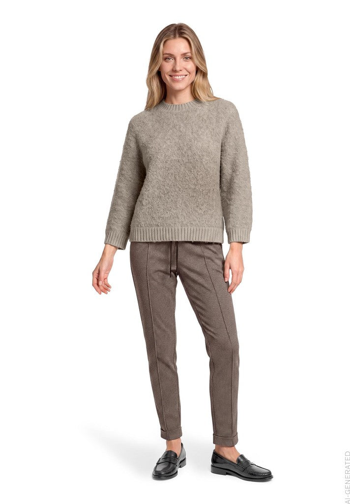 Betty & Co Strickpullover Taupe Melange Beige – Ansicht 3