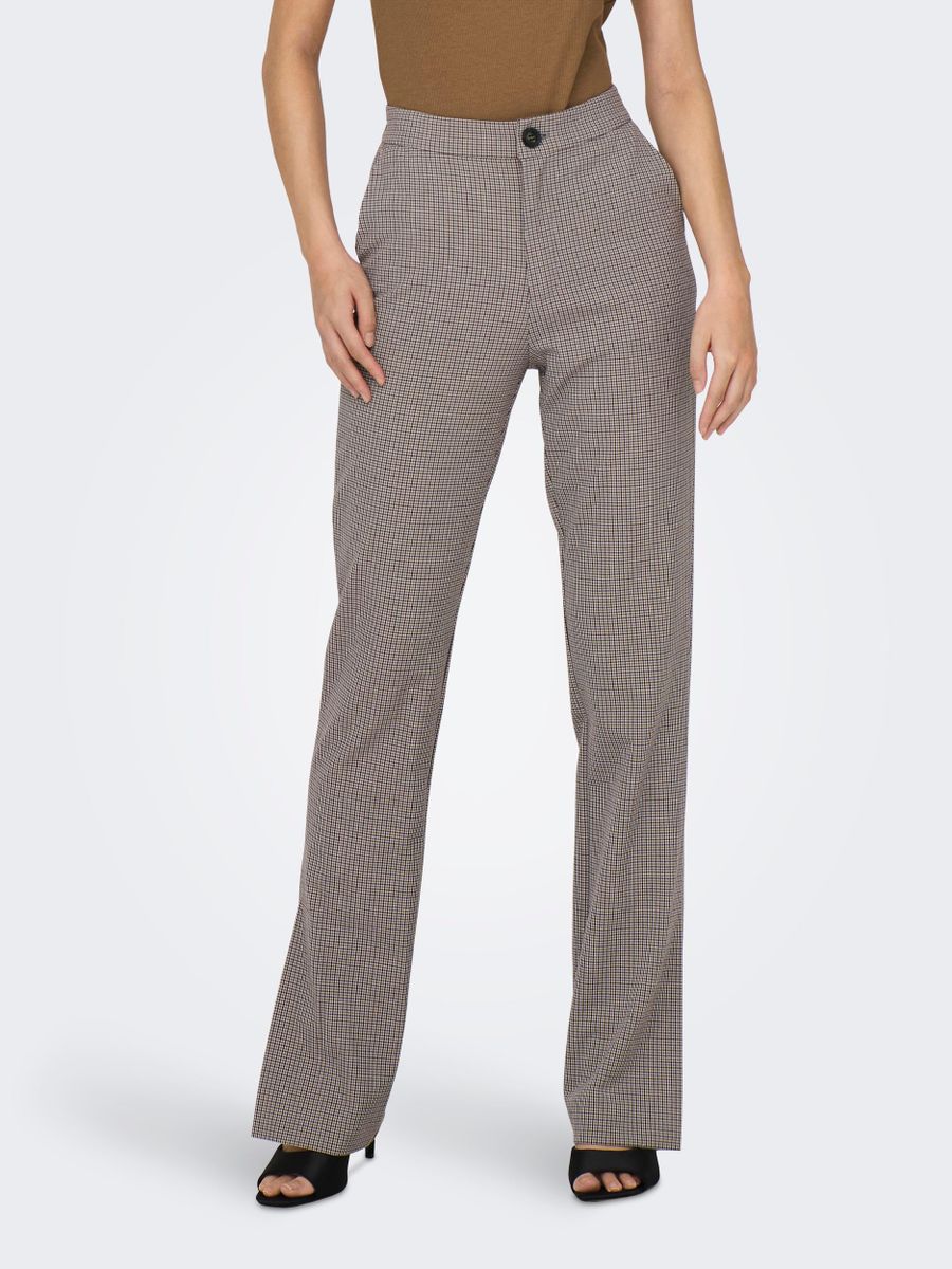 ONLJOSS HW FLARED SLIT CHECK PANT TLR RP