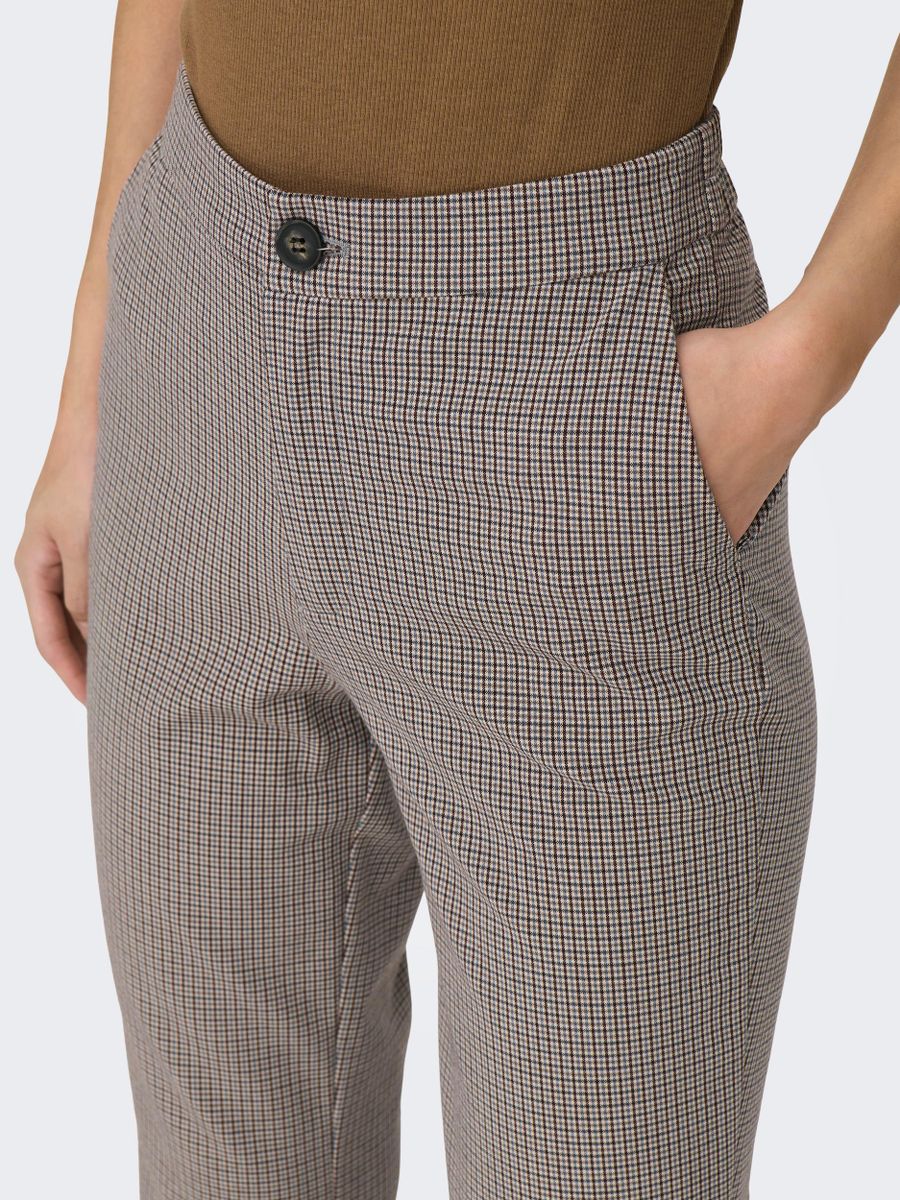 ONLJOSS HW FLARED SLIT CHECK PANT TLR RP