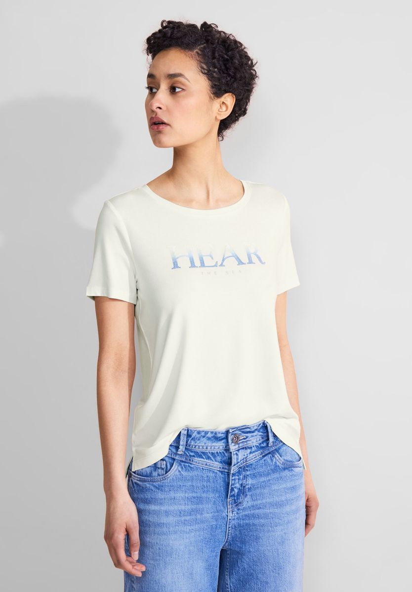T-Shirt mit Pailletten Print