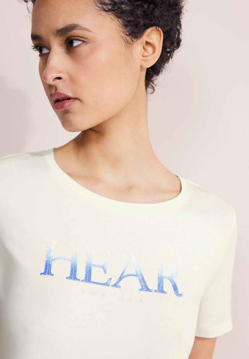 T-Shirt mit Pailletten Print
